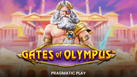Gates of Olympus goden-slot paarse achtergrond