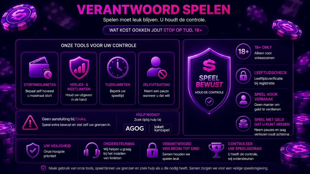 Verantwoord spelen tools en limieten icoon
